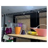 MIXED GLASS AND PLASTIC LOT - PURPLE ART GLASS