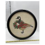 FRAMED CROSS-STITCH CHRISTMAS WREATH WITH