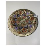 DECORATIVE METAL BOWL - HAND-PAINTED FLORAL