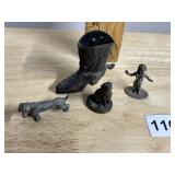 COLLECTION OF FOUR MINIATURE CAST IRON