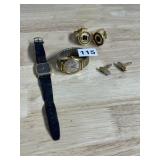 COLLECTION OF VINTAGE WATCHES, CUFFLINKS, AND