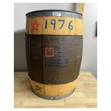 WOODEN NAIL KEG - PAINTED BICENTENNIAL 1976