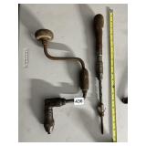 VINTAGE HAND TOOLS - BRACE DRILL WITH WOODEN