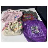 HANDMADE TOTE BAGS - QUILTED AND FABRIC, VARIOUS