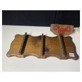 WOODEN BOOK RACK - DECORATIVE CARVED DESIGN, WITH