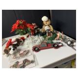 CHRISTMAS DECORATION LOT - RED TRUCK ORNAMENTS,