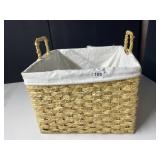 WOVEN STORAGE BASKET - NATURAL FIBER, WHITE