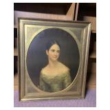 OVAL PORTRAIT PAINTING - YOUNG WOMAN IN GREEN