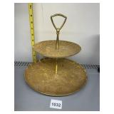 TIRED DESERTE PLATE 22K GOLD LEAF