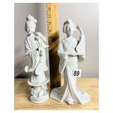 MADE IN JAPAN - PAIR OF BLANC DE CHINE FIGURINES,
