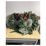 ARTIFICIAL CHRISTMAS WREATHS - PAIR, PINE NEEDLE