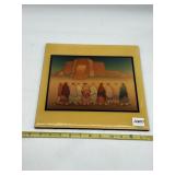 SOUTHWESTERN ART TILE - PUEBLO WOMEN PROCESSION,