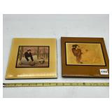 R.C. GORMAN - PAIR OF DECORATIVE CERAMIC TILES,
