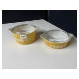 PYREX BUTTERFLY GOLD - 2 CASSEROLE DISHES WITH