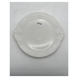 FIESTA WARE WHITE CAKE PLATE - MAKER:.