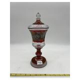 BOHEMIAN STYLE RUBY FLASH GLASS - COVERED