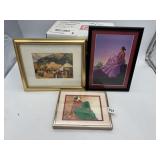 R.C. GORMAN - LOT OF 3 FRAMED PRINTS, SOUTHWEST