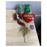 TY BEANIE BABIES - PAIR OF IRISH GREEN BEARS WITH