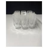 SET OF 8 CRYSTAL HIGHBALL GLASSES - VERTICAL CUT