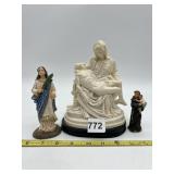 COLLECTION OF THREE RELIGIOUS FIGURINES - LARGE