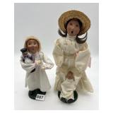 BYERS CHOICE CAROLERS - PAIR OF FEMALE FIGURES.