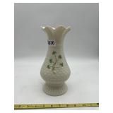 BELLEEK IRISH PORCELAIN SHAMROCK PATTERN VASE -