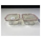 SET OF 2 GLASS FOOD STORAGE CONTAINERS -