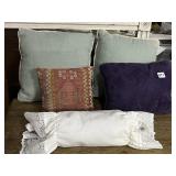 DECORATIVE THROW PILLOWS - ASSORTED LOT OF 4,