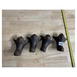 ANTIQUE CAST IRON FURNITURE FEET - ORNATE SCROLL