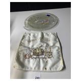 JUDAICA KIDDUSH CUP AND CHALLAH COVER SET -