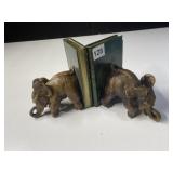 ELEPHANT BOOKENDS - BRONZE-TONE FINISH, DETAILED