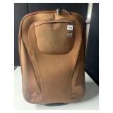 BROWN ROLLING SUITCASE - WHEELED, TELESCOPING
