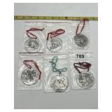COLLECTION OF TWELVE PEWTER CHRISTMAS ORNAMENTS -