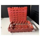 COCA-COLA - PLASTIC BOTTLE CRATES, RED, SET OF 8