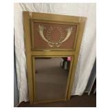 DECORATIVE CABINET - GOLD PAINTED WOOD, HORN