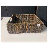 WOVEN STORAGE BASKET - NATURAL FIBER, RECTANGULAR