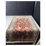 SILK RUG - RED FIELD WITH FLORAL PATTERN,