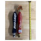 BUDWEISER & BUD LIGHT - BEER TAP HANDLES, RED AND
