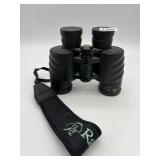 TASCO 8X40MM BINOCULARS WITH RARE BIRD STRAP.