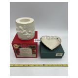 LENOX SANTA TEA LIGHT HOLDER AND HEART SHAPED