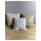 COLLECTION OF THREE DECORATIVE THROW PILLOWS -