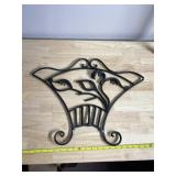 WROUGHT IRON WALL BRACKET - SCROLLWORK, BASKET