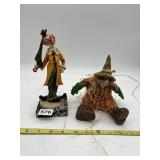 CLOWN FIGURINE ON MARBLE BASE AND BEAN BAG SCARE