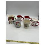 CHRISTMAS COFFEE MUGS INCLUDING MUDWORKS POTTERY