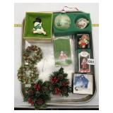 ASSORTED CHRISTMAS ORNAMENTS, VINTAGE PLASTIC