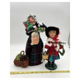 2 BYERS CAROLERS FIGURES, WOMAN AND GIRL