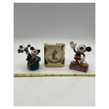 SEIKO BRASS MICKEY MOUSE DESK CLOCK, JIM SHORE