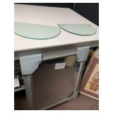 PAIR OF GLASS HALF-MOON SHELVES - CLEAR,