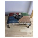 WARREN KIMBLE - FOOTSTOOL, ROOSTER TAPESTRY TOP,