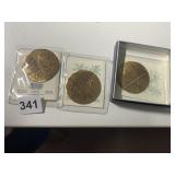 WENDELL AUGUST BRONZE MEDALLIONS - SET OF 3